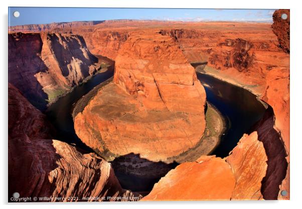 From the Rim Horseshoe Bend Glen Canyon Overlook Colorado River Acrylic by William Perry