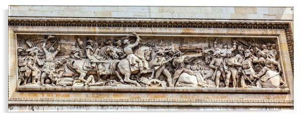 Napoleonic War Statue Arc de Triomphe Paris France Acrylic by William Perry