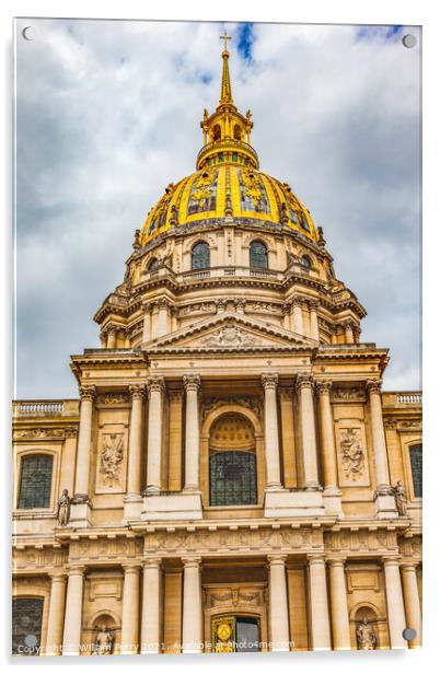 Golden Dome Church Les Invalides Paris France Acrylic by William Perry