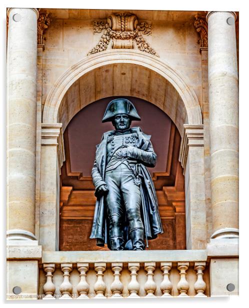 Napoleon Statue Courtyard Les Invalides Paris France Acrylic by William Perry