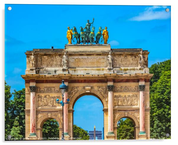 Arc de Triomphe du Carrousel Paris France Acrylic by William Perry