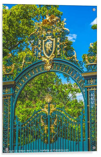 Golden Entrance Gate Elysee Palace Paris France Acrylic by William Perry