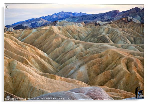 Photographing Zabruski Point Death Valley National Park Californ Acrylic by William Perry