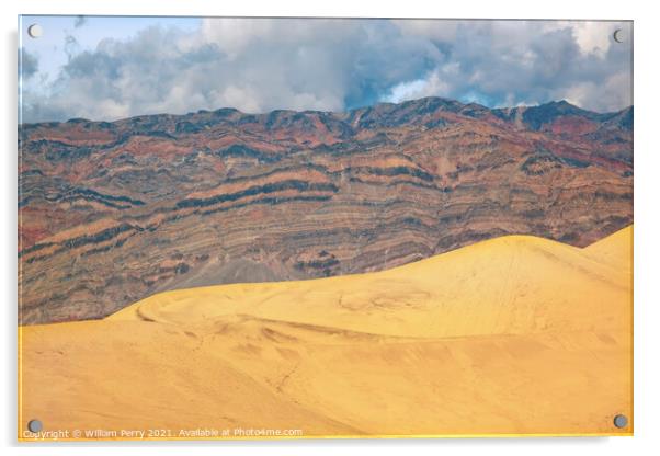 Mesquite Flat Dunes Grapevine Mountains Death Valley National Pa Acrylic by William Perry