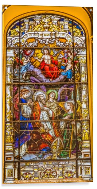 Saint Augustine Jesus Stained Glass Cathedral Saint Augustine Fl Acrylic by William Perry