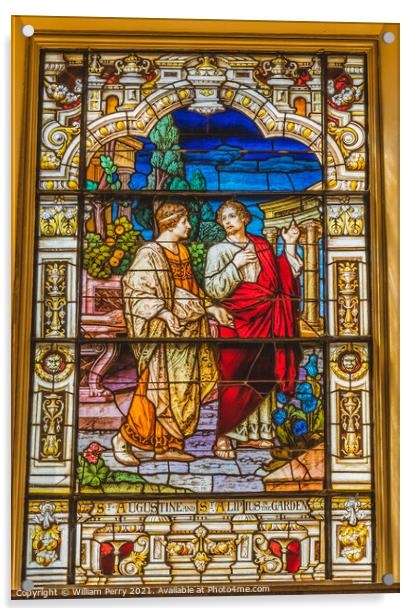 Saints Augustine Alipius Stained Glass Cathedral Saint Augustine Acrylic by William Perry