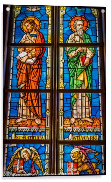 Saints Mark Matthew Stained Glass Trinity Parish Church Saint Au Acrylic by William Perry