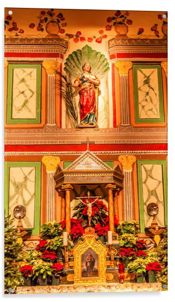 Old Mission Santa Ines Solvang California Basilica Altar Cross Acrylic by William Perry