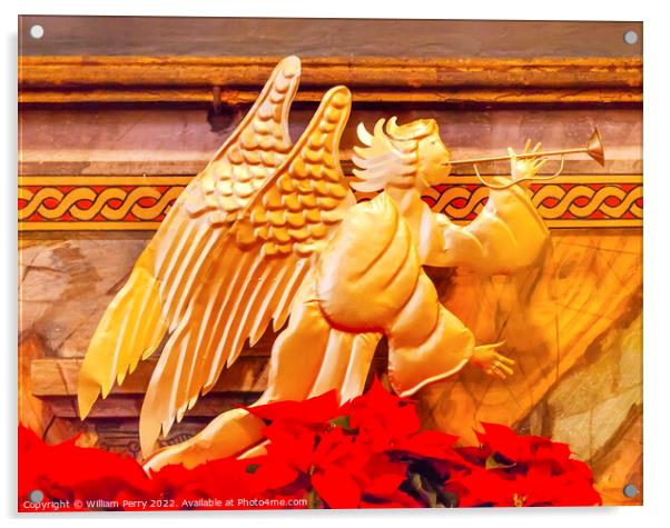 Angel Decoration Christmas Mission Santa Barbara California Acrylic by William Perry