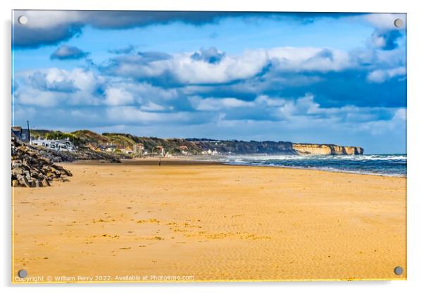 Five Mile Omaha D-day Landing Beach Normandy France Acrylic by William Perry