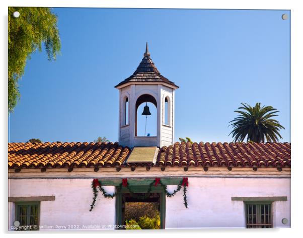 Casa de Estudillo Old San Diego Town Roof Cupola California Acrylic by William Perry