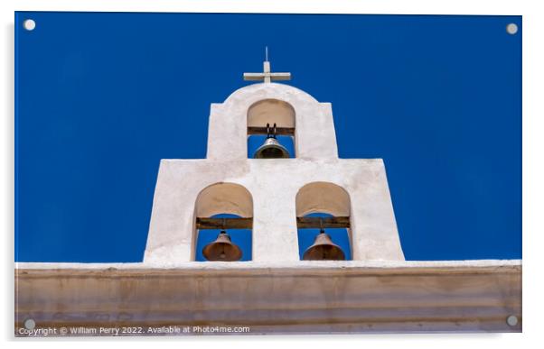 Bells Belfry Mission San Xavier Catholic Church Tucson Arizona Acrylic by William Perry