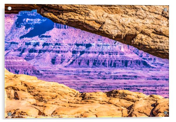 Mesa Arch Rock Canyonlands National Park Moab Utah  Acrylic by William Perry