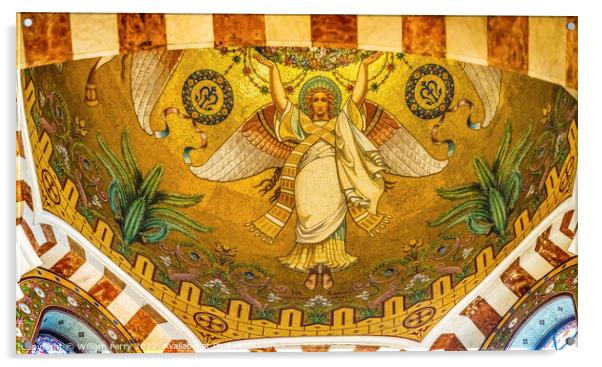 Angel Mosaic Notre Dame de la Garde Church Marseille France Acrylic by William Perry