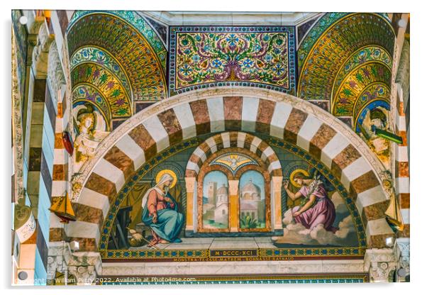 Annucniation Fresco Notre Dame de la Garde Church Marseille Fran Acrylic by William Perry