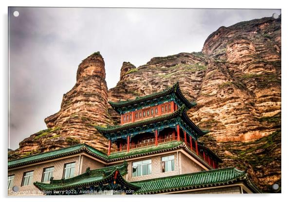 Binglin Si Bright Spirit Buddhist Temple Lanzhou Gansu China Acrylic by William Perry