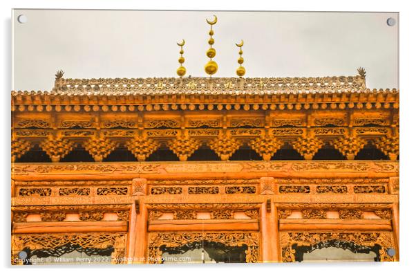 Ornate Wooden Mosque Close Up China Acrylic by William Perry