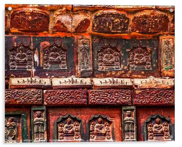 Ancient Buddha Bricks Buddhist Iron Pagoda Kaifeng Henan China Acrylic by William Perry