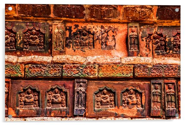 Ancient Bricks Details Buddhist Iron Pagoda Kaifeng Henan China Acrylic by William Perry