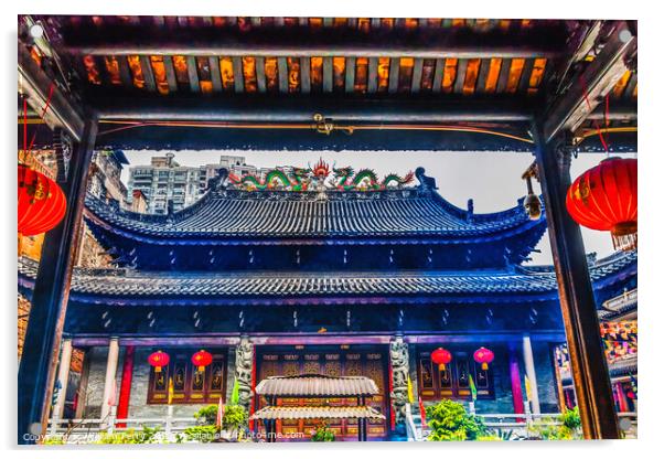 Six Banyan Tree Buddhist Temple Guangzhou Guangdong China Acrylic by William Perry