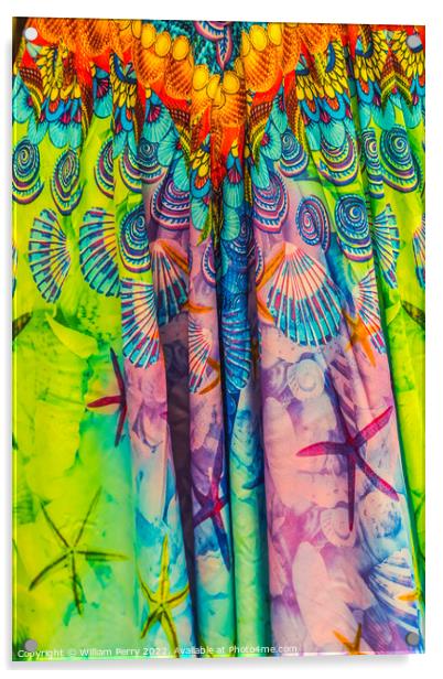 Colorful Silk Scarves Miami Florida Acrylic by William Perry