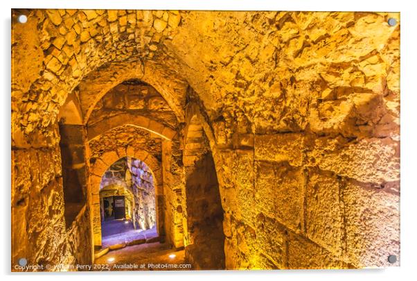 Qalat ar-Rabid Ancient Arabic Fortress Castle Ajlun Jordan Acrylic by William Perry