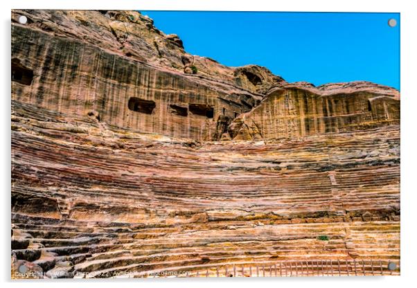 Red Carved Amphitheater Petra Jordan  Acrylic by William Perry