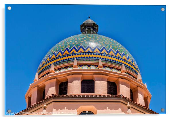 Dome City Hall Tucson Arizona Acrylic by William Perry