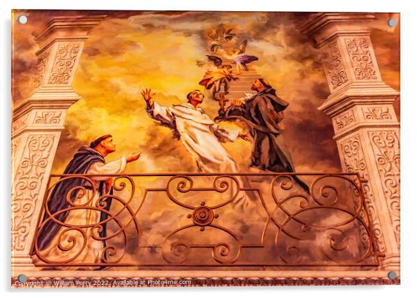 Heaven Painting St Augustine Cathedral Catholic Tucson Arizona Acrylic by William Perry