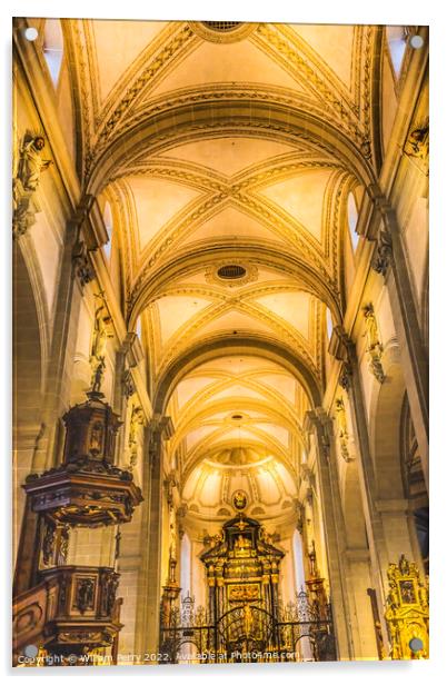 Saint Leodegar Church Basilica Altar Lucerne Switzerland  Acrylic by William Perry