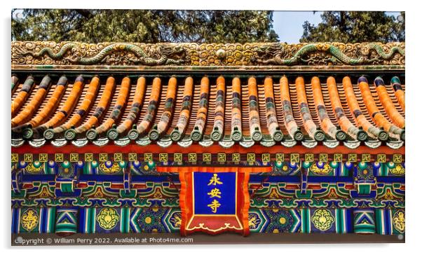Forever Peace Temple Gate Beihai Park Beijing China Acrylic by William Perry