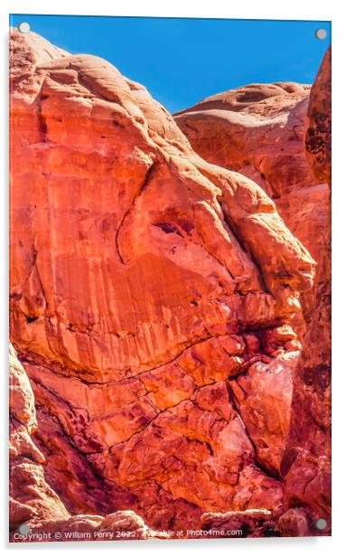  Rock Canyon Man Arches National Park Moab Utah  Acrylic by William Perry