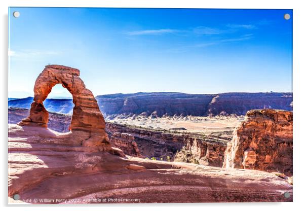 Delicate Arch Rock Canyon Arches National Park Moa Acrylic by William Perry