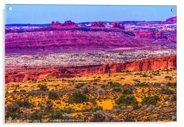 Red Canyon Moab Fault Arches National Park Moab Utah  Acrylic by William Perry