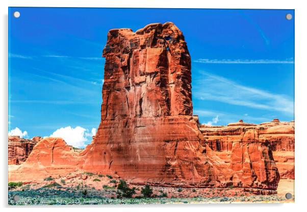 Sheep Rock Formation Canyon Arches National Park Moab Utah  Acrylic by William Perry