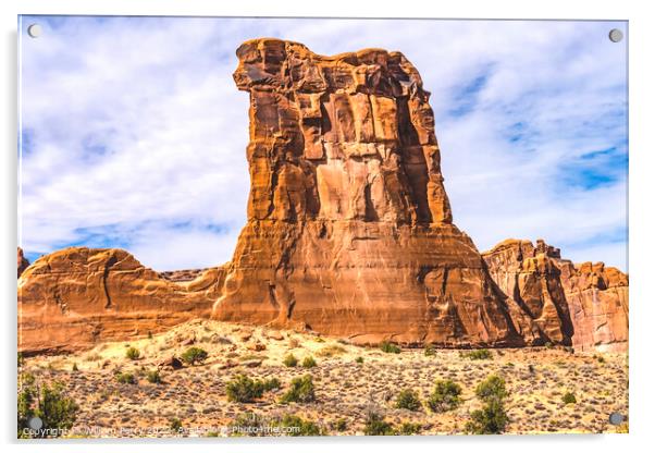 Sheep Rock Formation Canyon Arches National Park Moab Utah Acrylic by William Perry