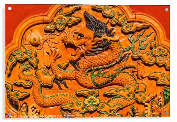Dragon Ceramic Decoration Forbidden City Beijing China Acrylic by William Perry