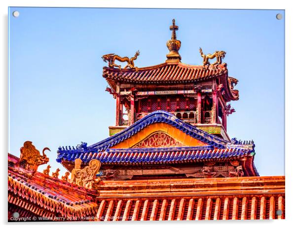Dragon Pavilion Gugong Forbidden City Palace Beijing China Acrylic by William Perry
