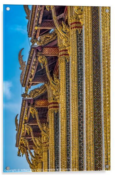 Details Emerald Buddha Temple Grand Palace Bangkok Thailand Acrylic by William Perry
