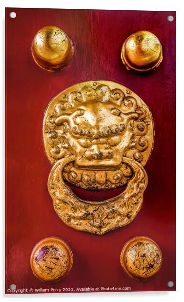 Imperial Door Temple of Heaven Beijing China Acrylic by William Perry