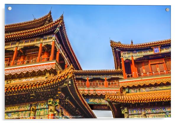 Yonghe Gong Buddhist Temple Beijing China Acrylic by William Perry