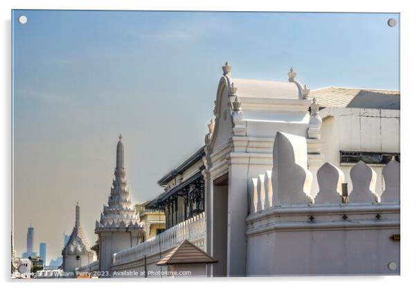 White Wall Exit Entrance Grand Palace Bangkok Thailand Acrylic by William Perry