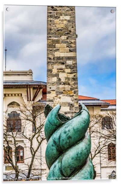 Walled Obelisk Serpent Column Hippodrome Istanbul Turkey Acrylic by William Perry