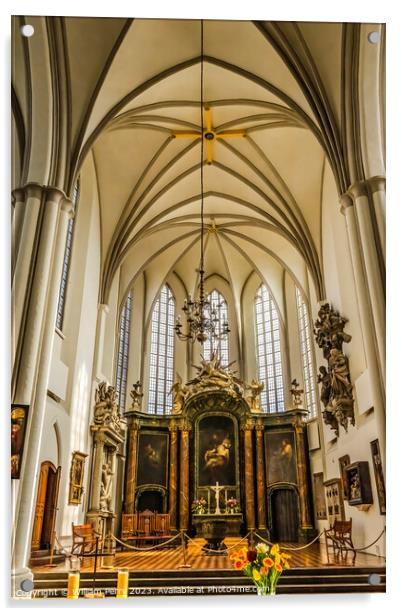 Altar St Mary's Church Berlin Germany Acrylic by William Perry