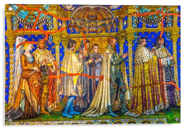 Emperor Family Mosaic Kaiser Wilhelm Church Berlin Germany Acrylic by William Perry