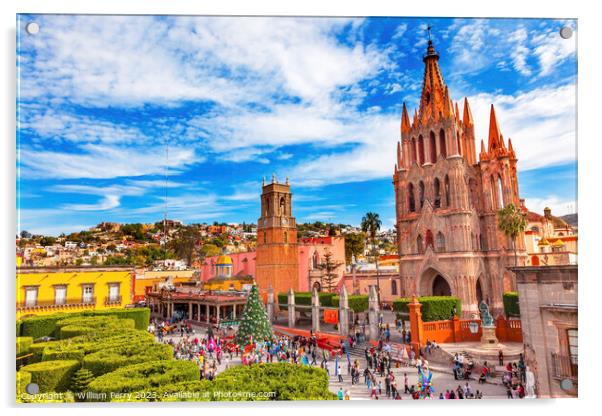 Archangel Church San Miguel de Allende Mexico Acrylic by William Perry