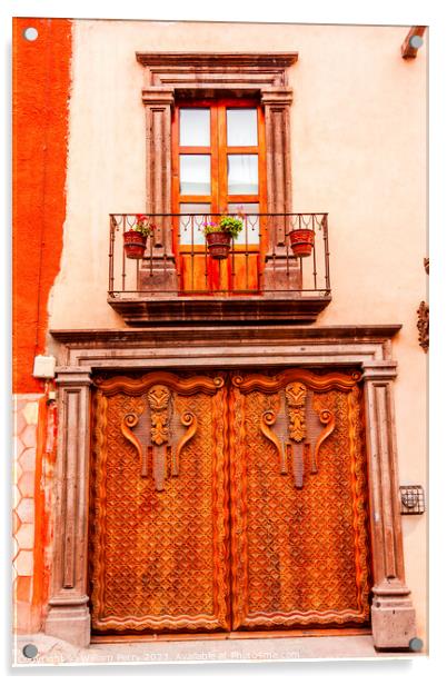 Window Wooden Door San Miguel de Allende Mexico Acrylic by William Perry