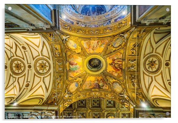 Ceiling Basilica Santa Maria Maggiore Rome Italy Acrylic by William Perry