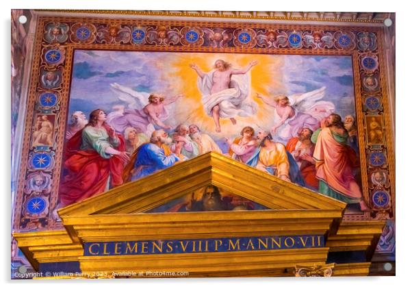 Jesus Resurrection Fresco Basilica Saint John Lateran Rome Acrylic by William Perry