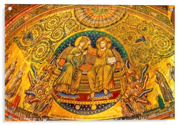 Coronation Mary Mosaic Santa Maria Maggiore Rome Italy Acrylic by William Perry